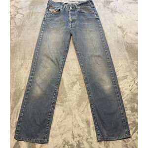 Diesel Industry Kulter Jeans Mens 32 Blue Straight Leg Distressed Made Italy